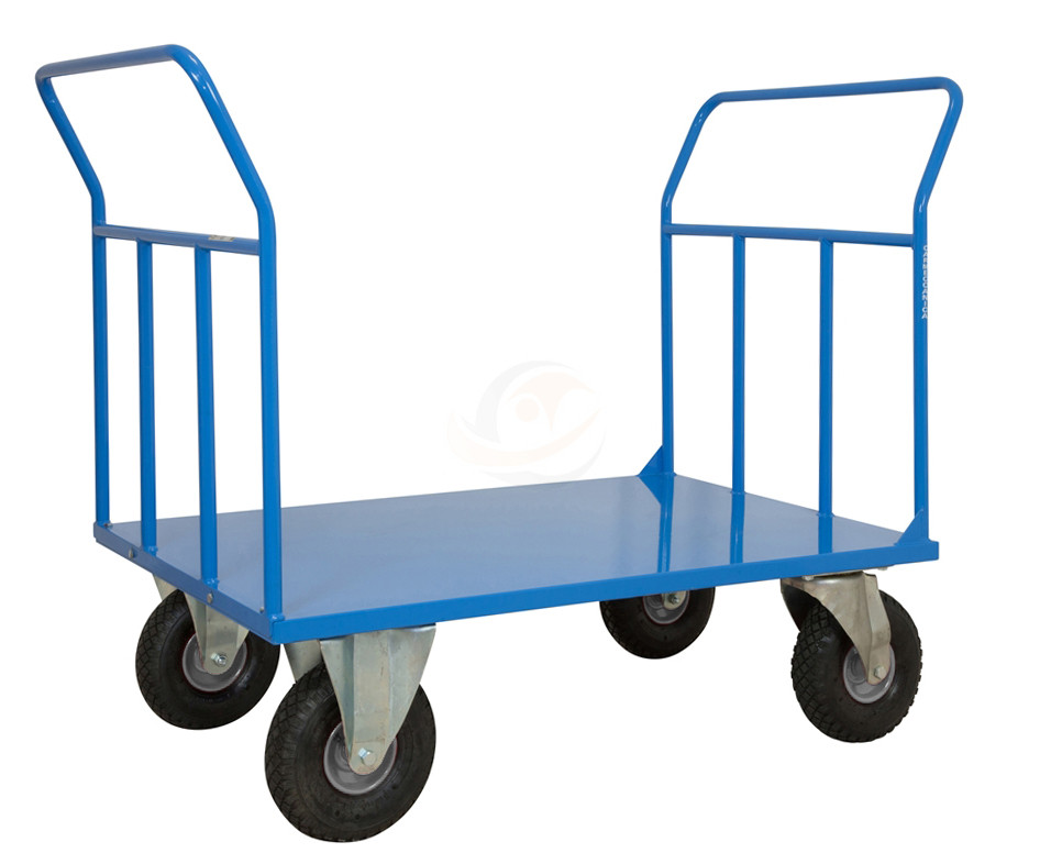 Pianale con Doppia Sponda e Ruote Antiforatura con freno