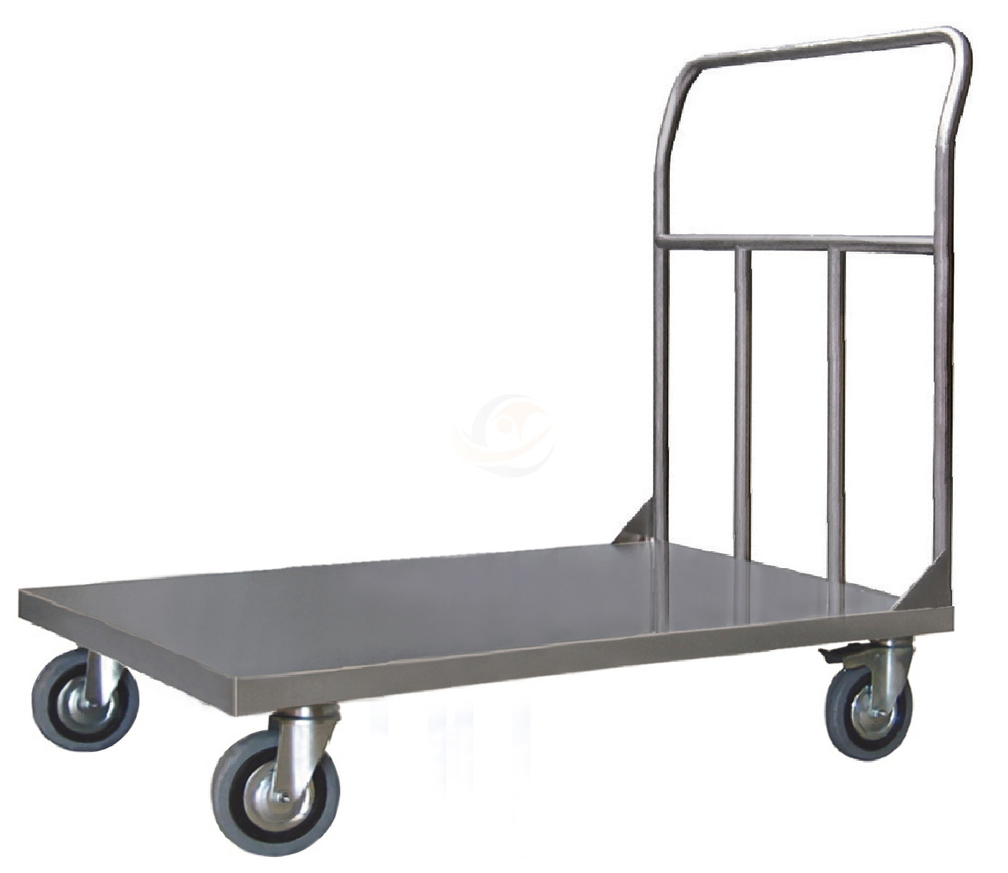 Pianale in acciaio inox con 2 ruote con freno