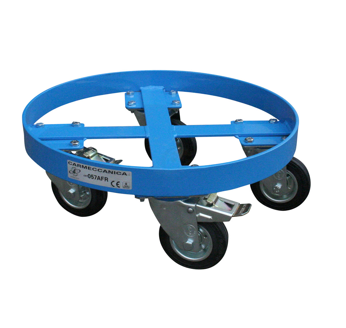 Base carrellata con freni per fusti Ø 400