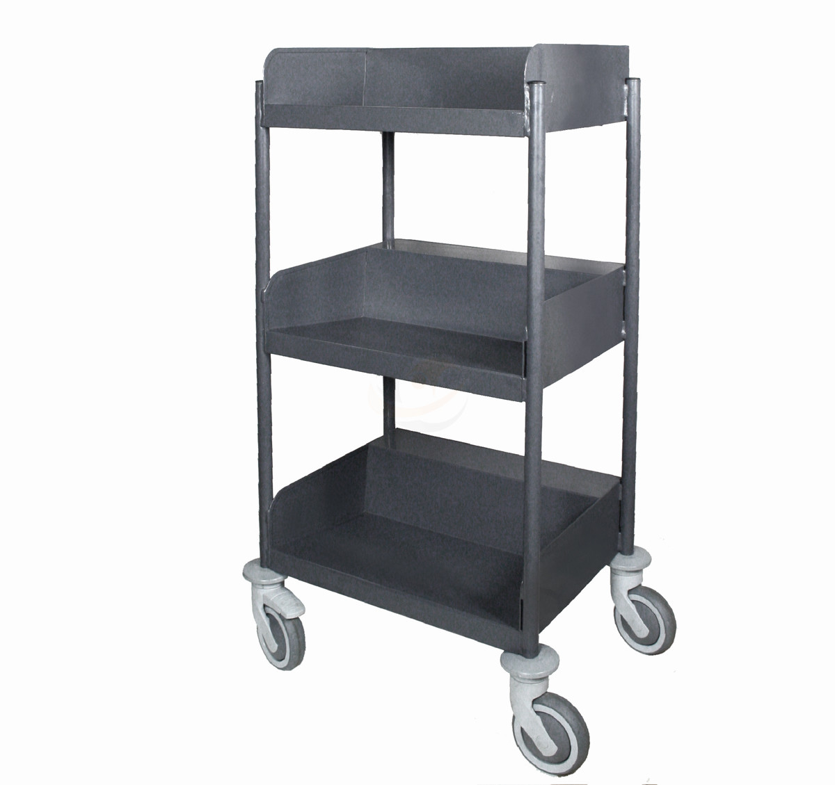 Carrello biblioteca con ripiani sagomati con pannelli antirombo 