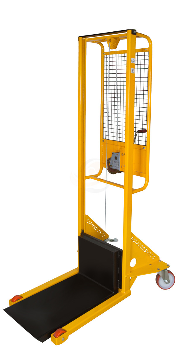 Sollevatore ad arganello con frizione incorporata arresto automatico,sollevamento massimo mm 1250 con piastra