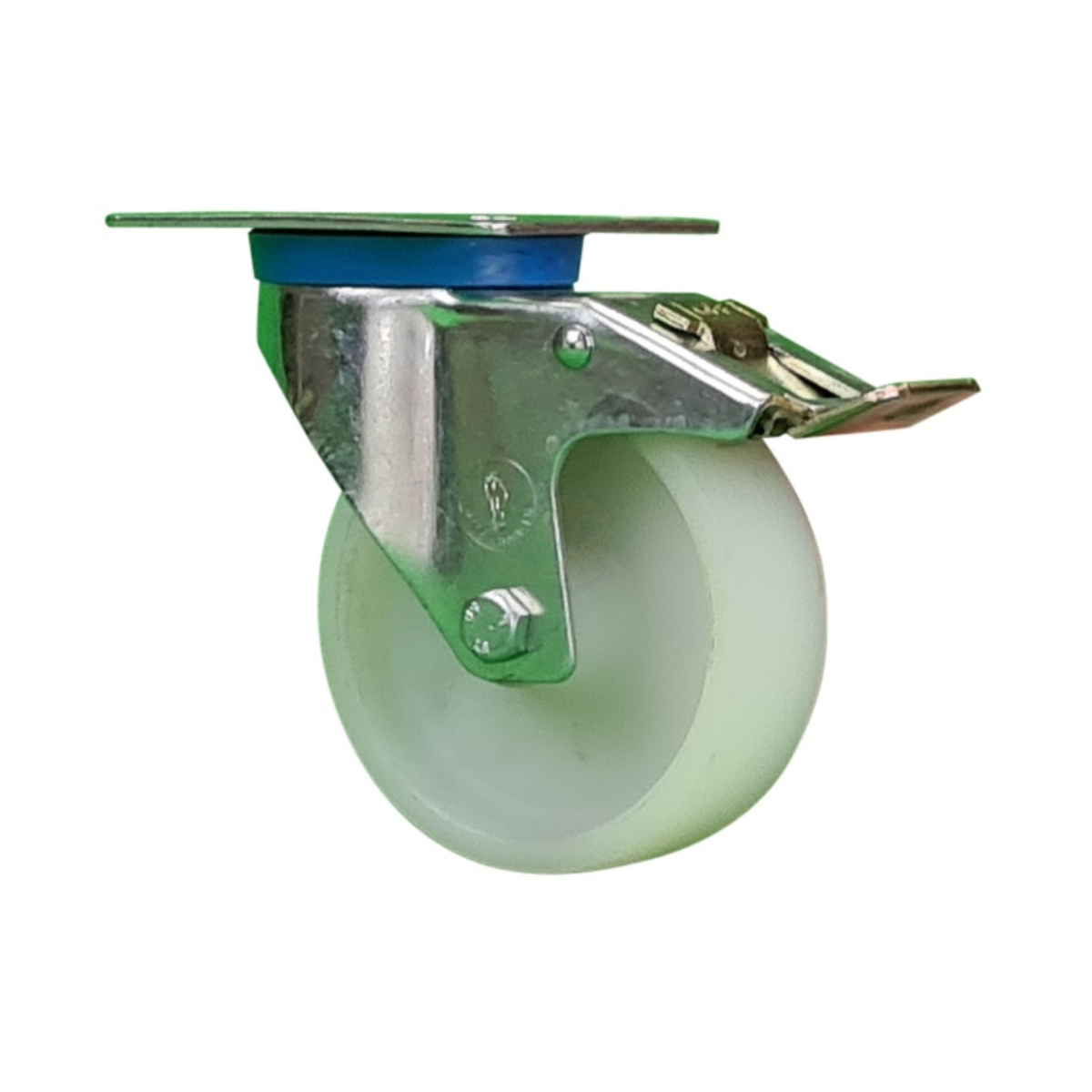 Ruota Ø 100 supporto girevole con freno Nylon bianco