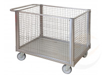 Pianale con quattro sponde in rete in acciaio Inox