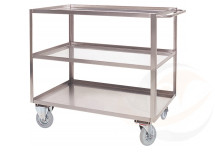 Portatutto Grande a 3 piani in Acciaio Inox con Ruote Girevoli con Freno