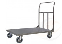 Pianale in acciaio inox con 2 ruote con freno