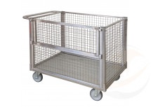 Pianale con quattro sponde in rete di cui una ribaltabile