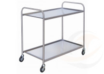 Carrello con 2 ripiani inox