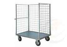 Pianale zincato a 3 sponde 4 ruote girevoli