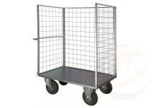 Pianale zincato a 3 sponde ruote pneumatiche