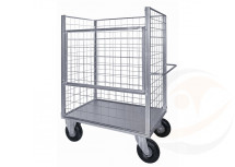 Pianale zincato a 4 sponde 4 ruote antiforatura