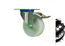 Ruota Ø 100 supporto girevole con freno Nylon bianco