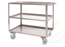 Portatutto Grande a 3 piani in Acciaio Inox con Ruote con Freno