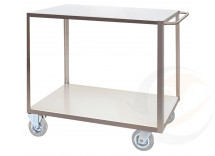 Portatutto Grande a 2 Piani in acciaio inox AISI 304 con ruote con freno