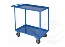 Portatutto Grande a 2 piani con bordo di contenimento e 2 ruote con freno