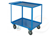 Portatutto Grande a 2 piani con bordo di contenimento e ruote girevoli di cui 2 con freno