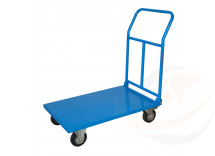 Pianale in lamiera 20/10 con manico pieghevole, 2 ruote con freno