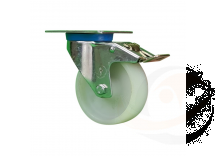 Ruota Ø 100 supporto girevole con freno Nylon bianco